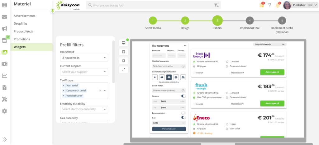 Daisycon Energievergelijker